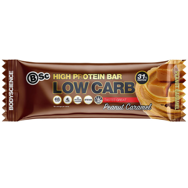 Body Science High Protein Bar 60g - Peanut Caramel 12 Box