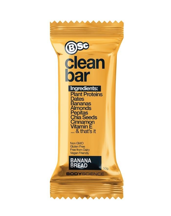 Body Science Clean Plant Protein Bar 50g - Banana Bread 12 Box