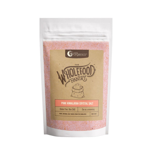 Nutra Organics Wholefood Pantry Pink Himalayan Crystal Salt Fine 600g