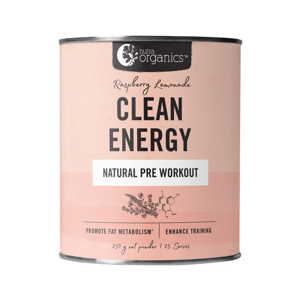 Nutra Organics Clean Energy Raspberry Lemonade 250g Powder