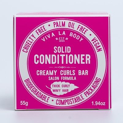 Viva La Body Creamy Curls Solid Conditioner Salon Formula 55g Bar