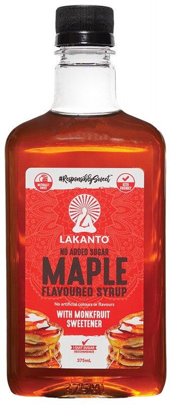 LAKANTO Maple Flavoured Syrup Monkfruit Sweetener 375ml