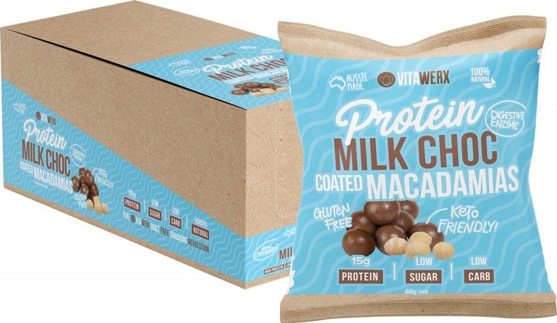 VITAWERX Protein Milk Chocolate Coated Macadamias 60g