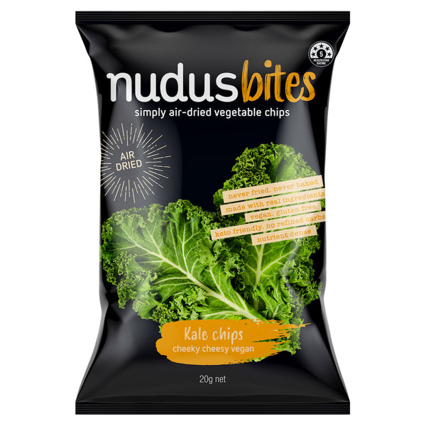 Nudus Bites Kale Chips Cheeky Cheesy Vegan 20g