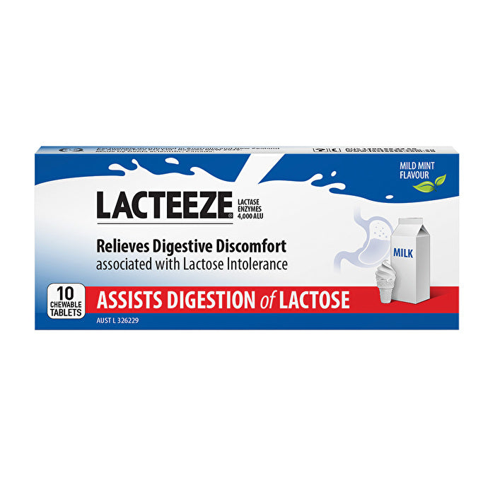 LACTEEZE BY ALLERGY FREE Lacteeze Chewable (mild mint flavour) 10t