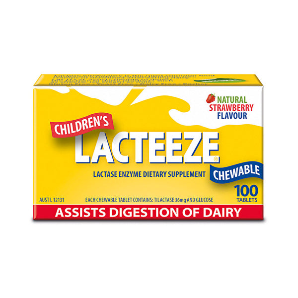 LACTEEZE BY ALLERGY FREE Lacteeze Children's Strength Chewable (strawberry flavour) 100t