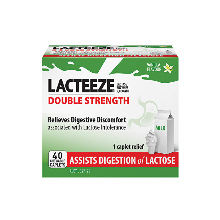LACTEEZE BY ALLERGY FREE Lacteeze Double Strength Chewable (vanilla flavour) 40c