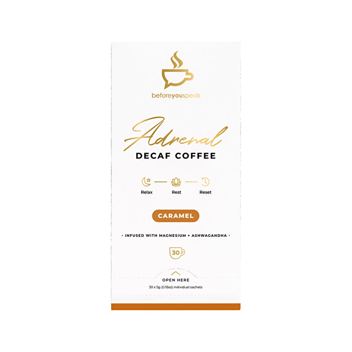 Before You Speak Adrenal Decaf Coffee Caramel 5g x 30 Pack