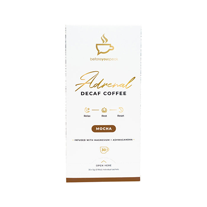 Before You Speak Adrenal Decaf Coffee Mocha 5g x 30 Pack