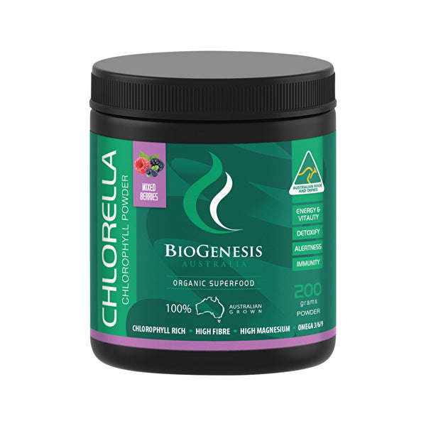 BioGenesis Australia Chlorella Mixed Berries Powder 200g