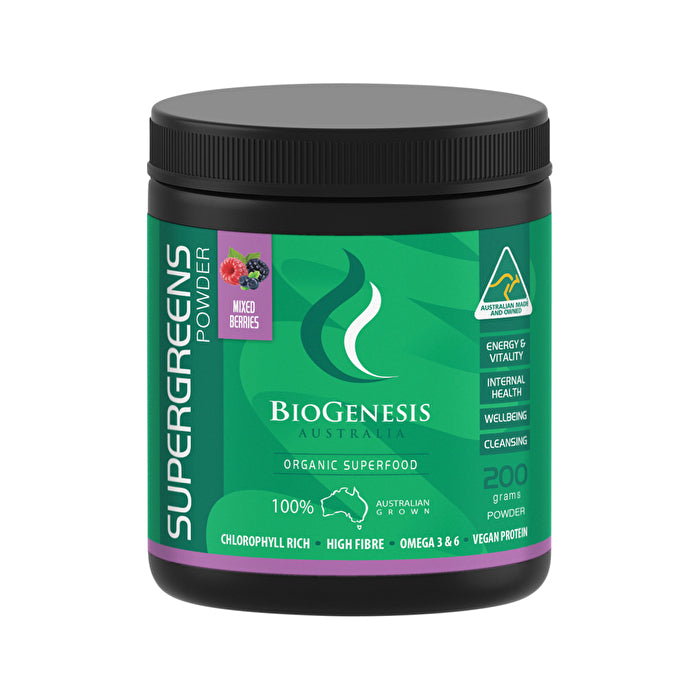 BioGenesis Australia Super Greens Mixed Berries Powder 200g