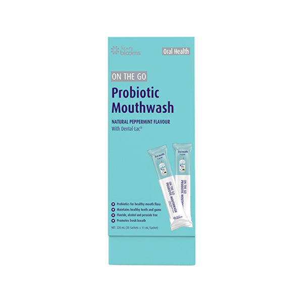 Henry Blooms Oral Health On The Go Probiotic Mouthwash Sachets 11ml x 20 Pack
