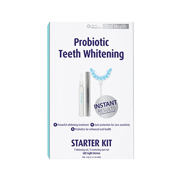 Henry Blooms Oral Health Probiotic Teeth Whitening Starter Kit ( Gels & LED Light Device) 2 x 2ml