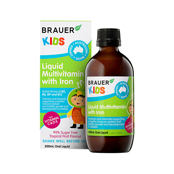 Brauer Kids Liquid Multivitamin with Iron (3+ years) 200ml