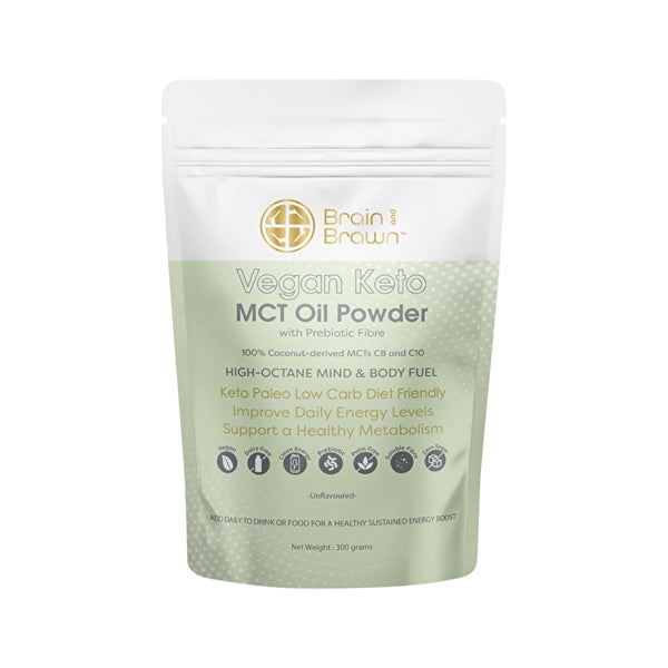 Brain And Brawn Brain and Brawn Vegan Keto MCT Oil Powder (with Prebiotic Fibre) Unflavoured 300g