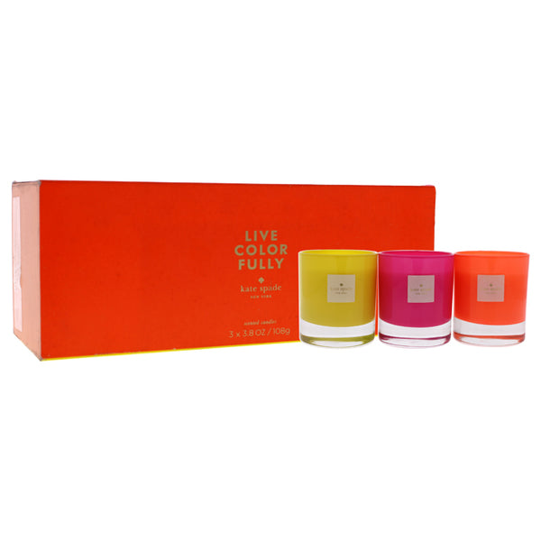 Kate Spade Live Colorfully by Kate Spade for Women - 3 x 3.8 oz Candle