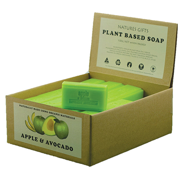 Clover Fields Natures Gifts Plant Based Soap Apple & Avocado 100g x 36 Display