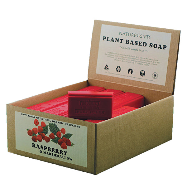 Clover Fields Natures Gifts Plant Based Soap Raspberry & Marshmallow 100g x 36 Display