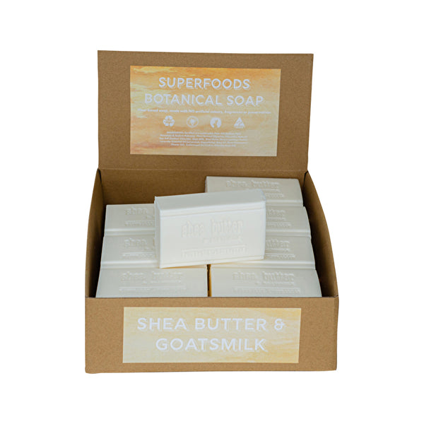 Clover Fields Superfood Botanical Shea Butter & Goatsmilk Soap 150g x 16 Display