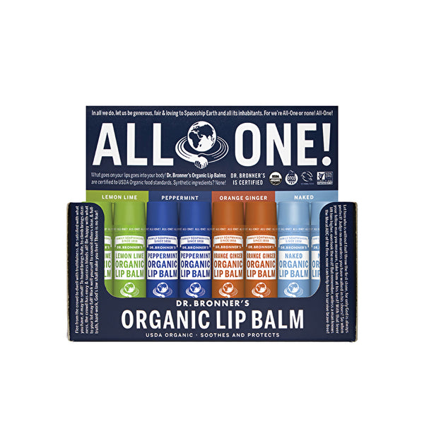 Dr. Bronner's Organic Lip Balm Mixed 4g x 48 Display