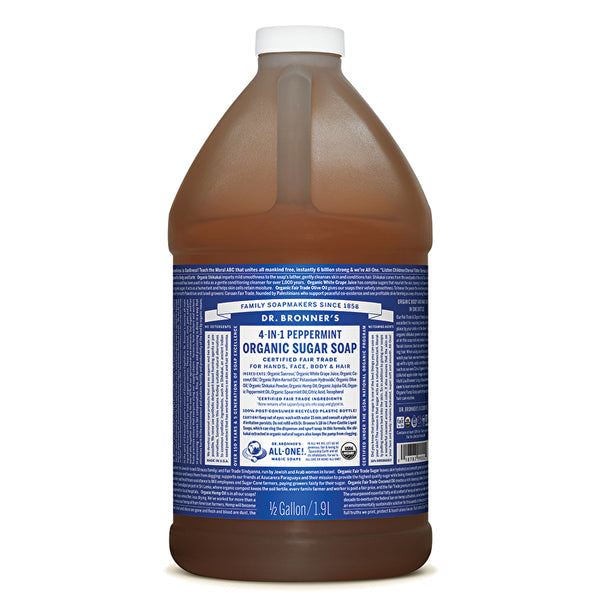 Dr. Bronner's Organic Pump Soap Refill (Sugar 4-in-1) Peppermint 1900ml