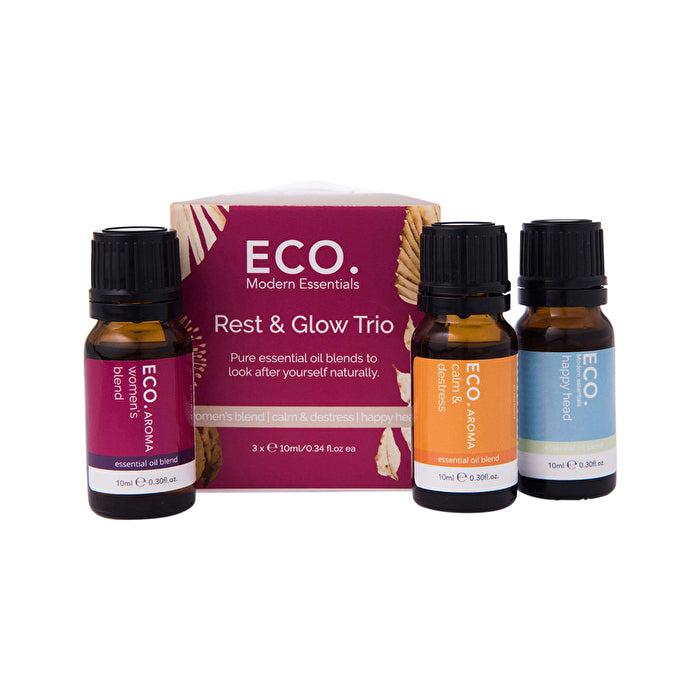 Eco Modern Essentials Aroma Essential Oil Blend Trio Rest & Glow 10ml x 3 Pack