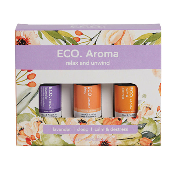 Eco Modern Essentials Aroma Essential Oil Blend Trio Relax & Unwind 10ml x 3 Pack