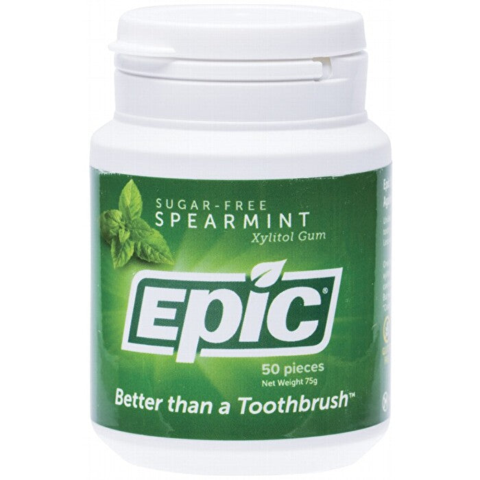 Epic Xylitol (Sugar-Free) Gum Spearmint 50 Piece Tub