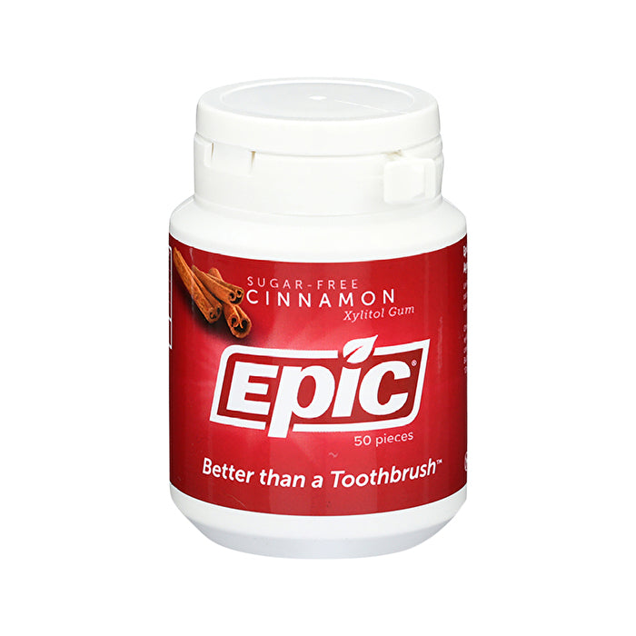 Epic Xylitol (Sugar-Free) Gum Cinnamon 50 Piece Tub
