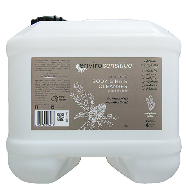 Envirocare EnviroSensitive Plant Based Body & Hair Cleanser Fragrance Free 15000ml