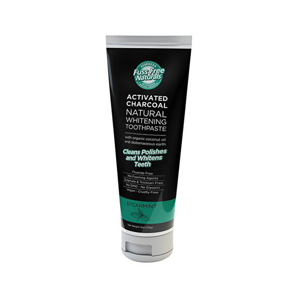 Essenzza Fuss Free Naturals Activated Charcoal Toothpaste (Natural Whitening) Spearmint 113g