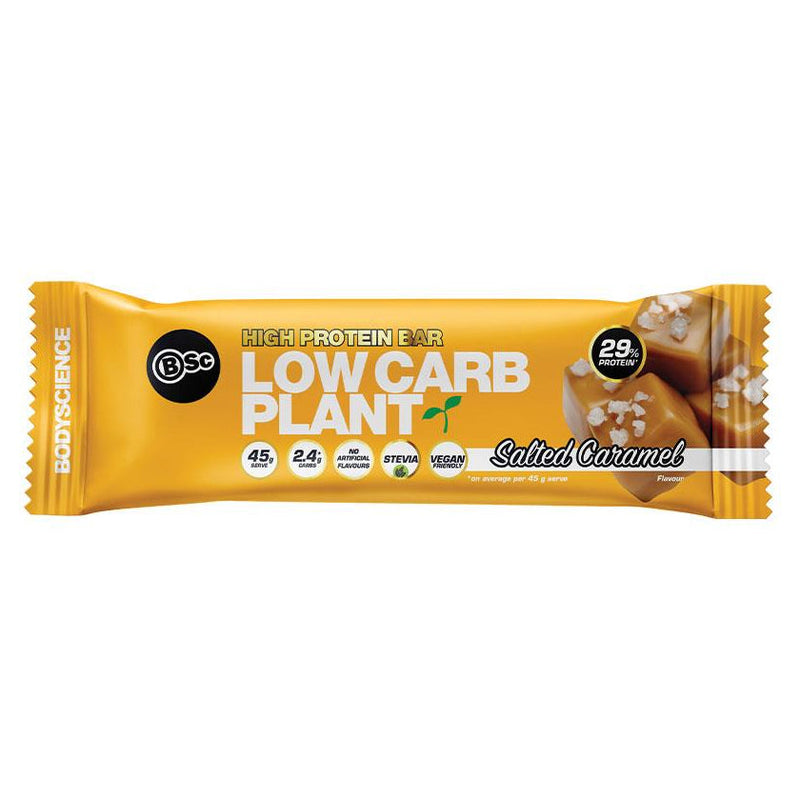 Body Science High Protein Low Carb Plant Bar 12X45g - Salted Caramel