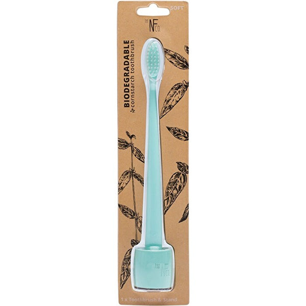 The Natural Family Co . Bio Toothbrush River Mint with Stand