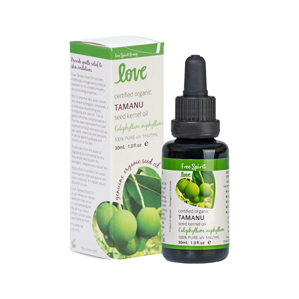 Free Spirit Love Certified Organic 100% Pure Tamanu Seed Kernel Oil 30ml