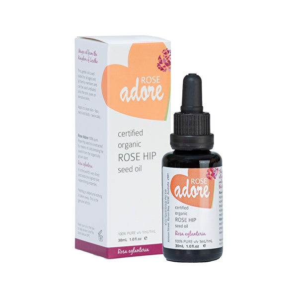 Free Spirit Rose Adore Certified Organic 100% Pure Rose Hip Seed Oil 30ml