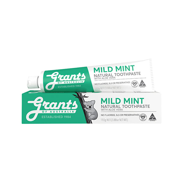 Grants Natural Toothpaste Mild Mint with Aloe Vera 110g