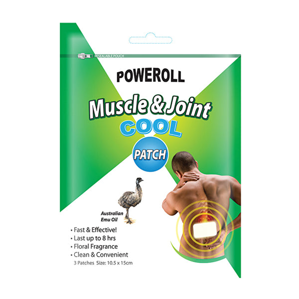 Glimlife Poweroll Muscle & Joint Patch Cool x 3 Pack