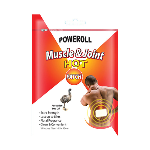 Glimlife Poweroll Muscle & Joint Patch Hot x 3 Pack