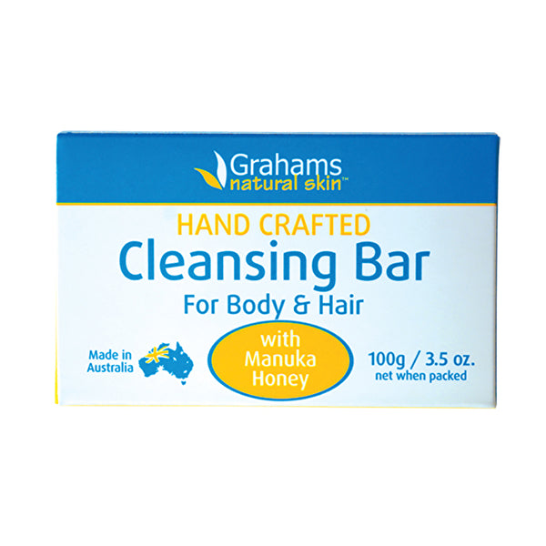 GRAHAMS NATURAL ALTERNATIVES Grahams Natural Cleansing Bar For Body & Hair with Manuka Honey 100g