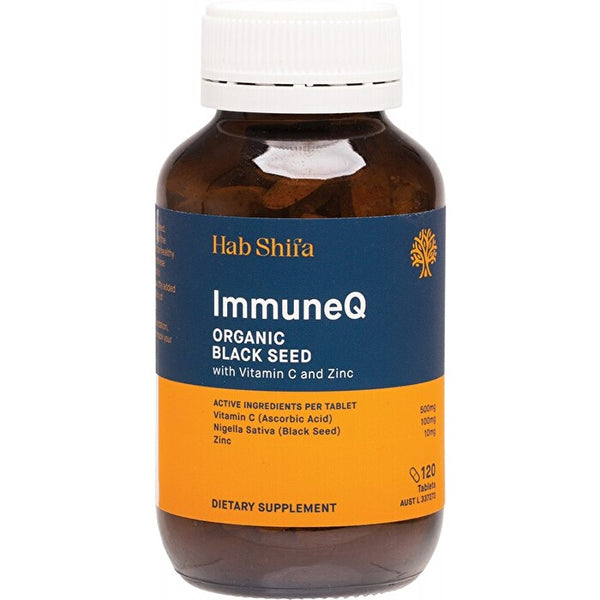 Hab Shifa ImmuneQ Organic Black Seed with Vitamin C & Zinc 120t