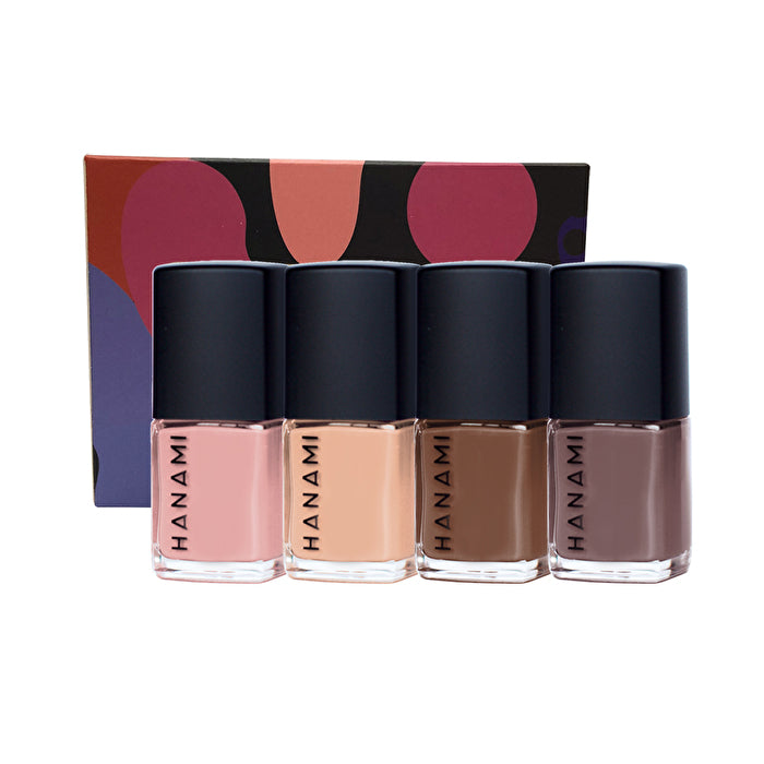 Hanami Nail Polish Collection Mocha 9ml x 4 Pack (Soft Delay, Dear Prudence, Stormy Weather & Po