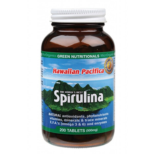 MicrOrganics Green Nutritionals Hawaiian Pacifica Spirulina 500mg 200t