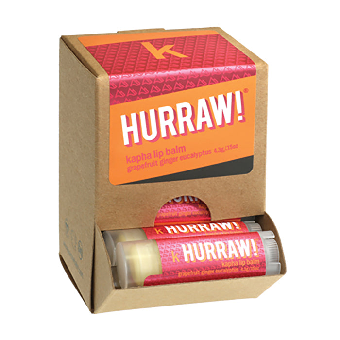 Hurraw! Lip Balm Kapha (Grapefruit, Ginger & Eucalyptus) 4.3g x 24 Display