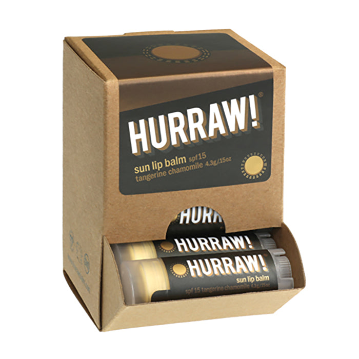 Hurraw! Lip Balm Sun (SPF15 Tangerine Chamomile) 4.3g x 24 Display