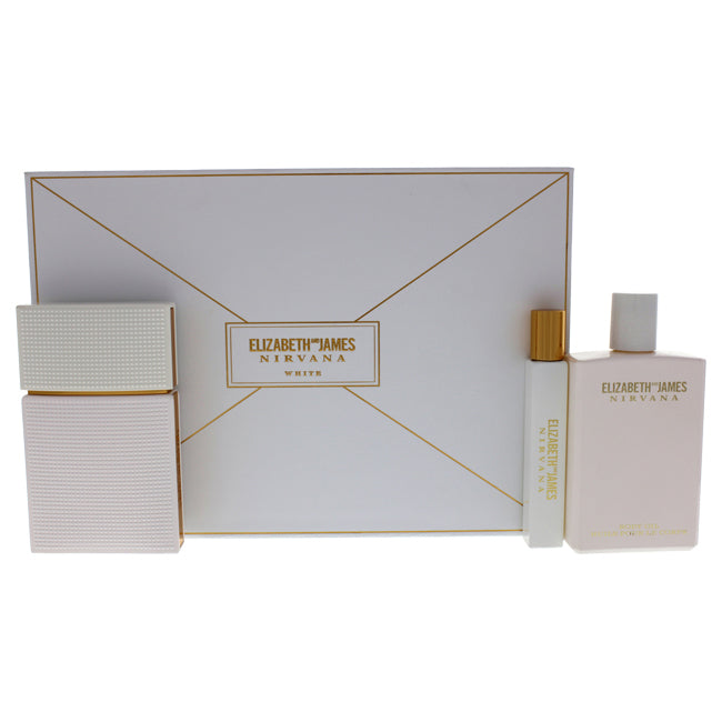 Elizabeth and James Nirvana White by Elizabeth and James for Women - 3 Pc Gift Set 1.7oz EDP Spray, 0.34oz Rollerball, 3.4oz Body Oil