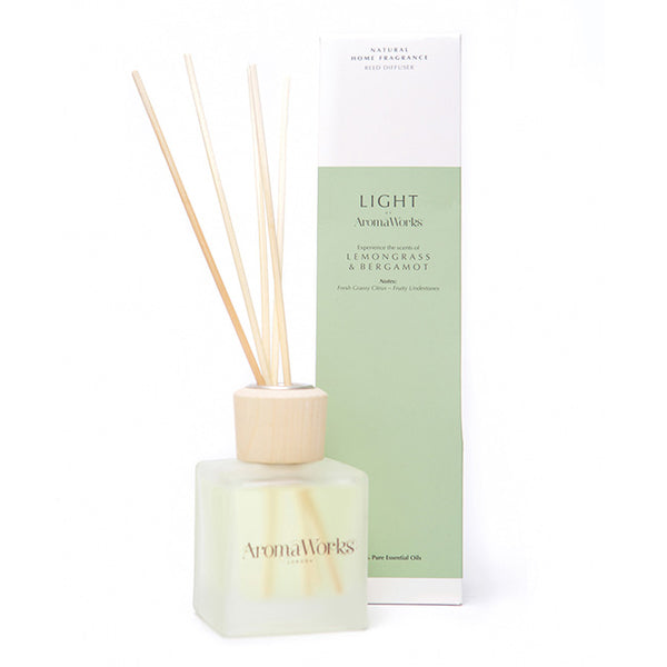 Aromaworks Light Reed Diffuser - Lemongrass and Bergamot by Aromaworks for Unisex - 3.4 oz Reed Diffusers