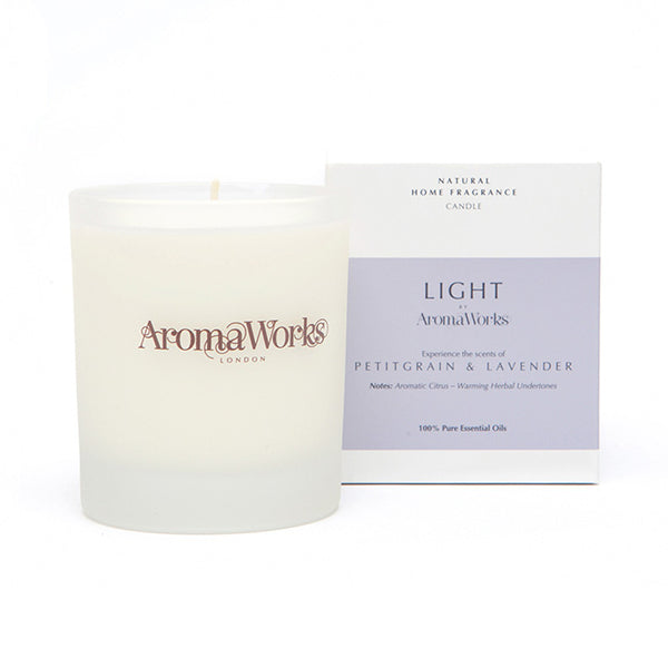Aromaworks Light Candle - Petitgrain and Lavender by Aromaworks for Unisex - 7.76 oz Candle