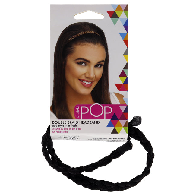 Hairdo Pop Double Braid Headband - R2 Ebony by Hairdo for Women - 1 Pc Hair Band