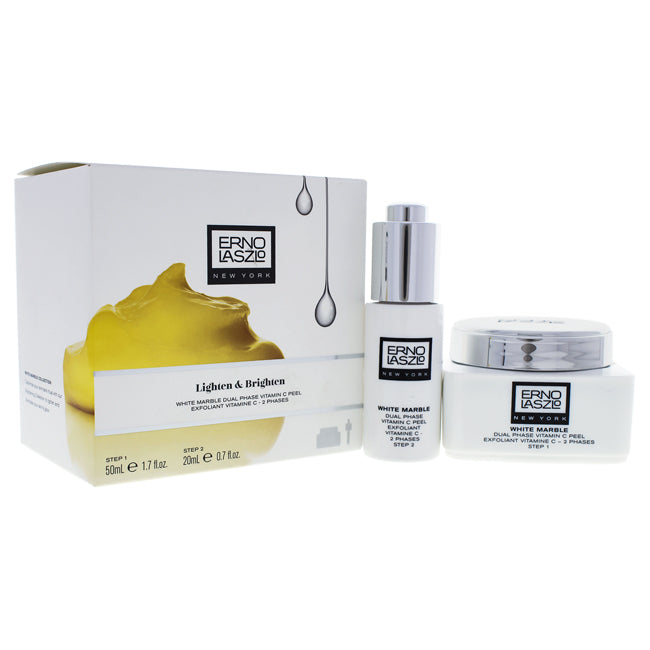 Erno Laszlo White Marble Dual Phase Vitamin C Peel by Erno Laszlo for Unisex - 2 Pc 1.7oz Dual Phase Vitamin C Peel - Step 1, 0.7oz Dual Phase Vitamin C Peel Activator - Step 2