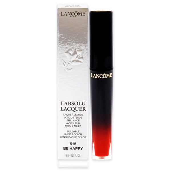 Lancome LAbsolu Lacquer Lipstick - 515 Be Happy by Lancome for Women - 0.27 oz Lipstick